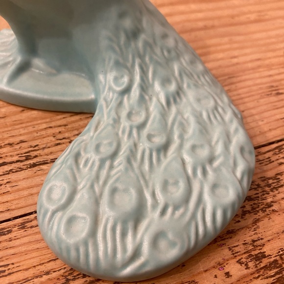 ABINGDON PEACOCK STATUE rare robins egg blue - Picture 2 of 5